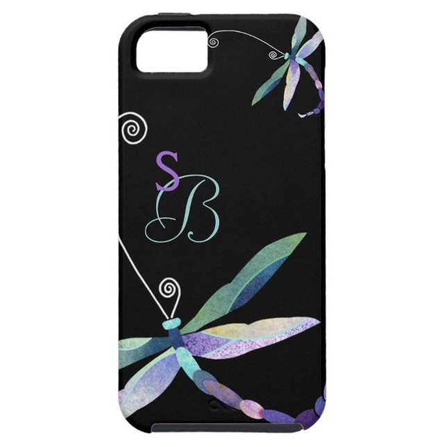 Coques Case-Mate iPhone Monogramme mignon de libellule (Dos)