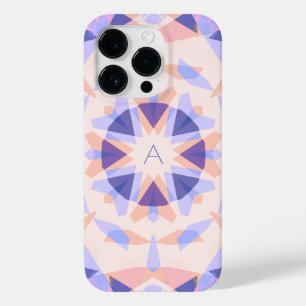Coque Pour iPhone 14 Pro Monogramme mignon violet joli rose magique