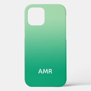 Case-Mate iPhone Case Monogramme minimal de lumière au dégradé vert fonc