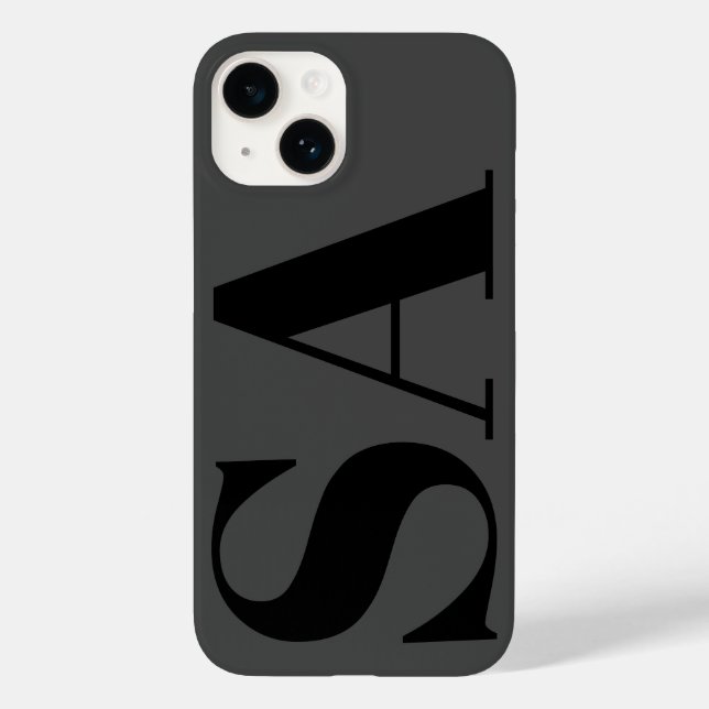 Coques Case-Mate iPhone monogramme minimal noir moderne (Verso)