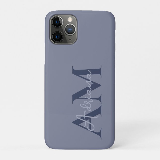Coques Case-Mate iPhone Monogramme minimal Nom personnalisé élégant (Dos)