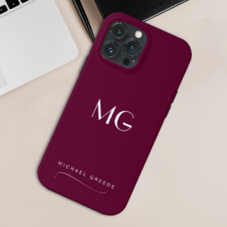 Case-Mate iPhone Case Monogramme Minimaliste Bourgogne Avec Nom