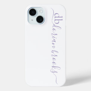 Coque Pour iPhone 15 Monogramme minimaliste de lavande