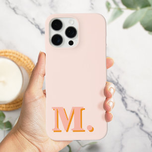 Coques iPhone 16 Pro Max Monogramme minimaliste de pêche moderne initial