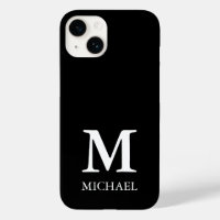 Monogramme minimaliste moderne noir et blanc