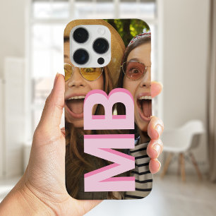 Coques iPhone 16 Pro Max Monogramme minimaliste moderne photo initiale