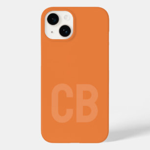 Coque Pour iPhone 14 Monogramme minimaliste Trend Color Fresh Tangerine