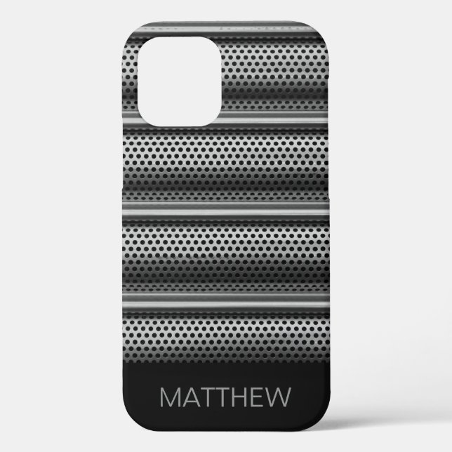 Coques Case-Mate iPhone Monogramme moderne en argent (Verso)