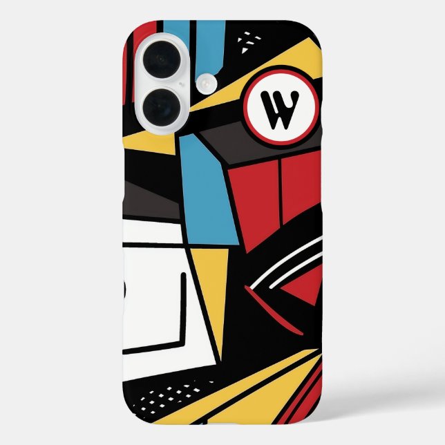 Coques Case-Mate iPhone Monogramme moderne géométrique Abstrait (Verso)