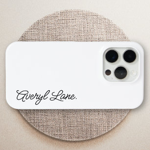 Coque iPhone 15 Pro Monogramme moderne minimaliste blanc Script élégan