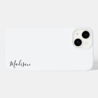 Coque Pour iPhone 14 Monogramme moderne minimaliste blanc Script élégan