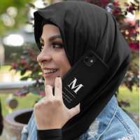 Monogramme moderne minimaliste noir et blanc