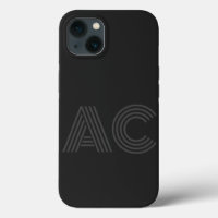 Monogramme moderne noir et gris