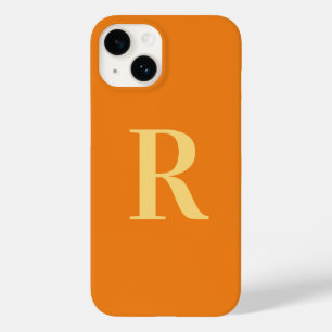 Coque Pour iPhone 14 Monogramme moderne Orange