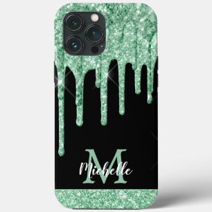 Case-Mate iPhone Case Monogramme moderne Parties scintillant verte à la