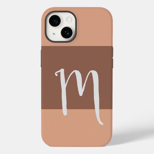 Coques Case-Mate iPhone Monogramme Moderne Peau Initiale Pastel (Verso)