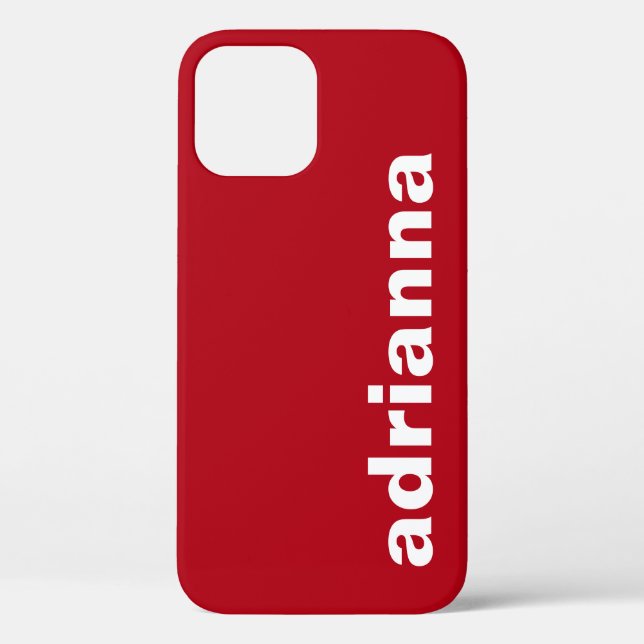 Coques Case-Mate iPhone Monogramme moderne rouge (Verso)