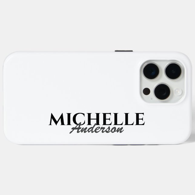 Coques Case-Mate iPhone Monogramme moderne simple (Verso (horizontal))