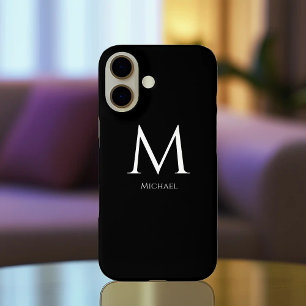 Coque Pour iPhone 16 Monogramme moderne simple