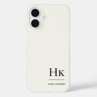 Monogramme Moderne Simple Monogrammé Blanc Ivoire