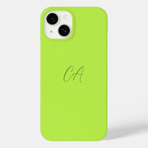 Coque Pour iPhone 14 Monogramme moderne vert cime