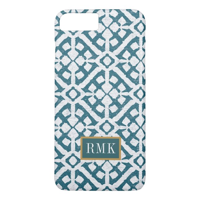 Coques Case-Mate iPhone Monogramme| Motif bleu d'Amadora (Dos)
