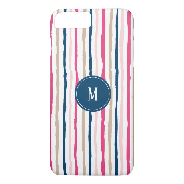 Coques Case-Mate iPhone Monogramme Motif de bandes (Dos)