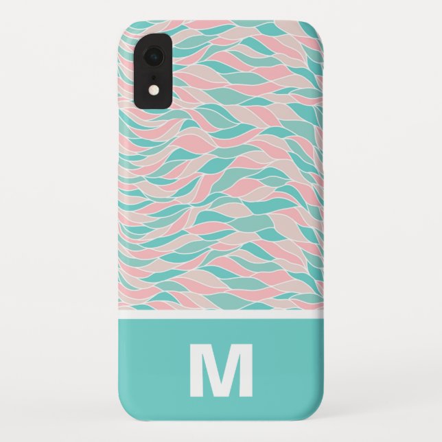 Coques Case-Mate iPhone Monogramme Motif Feuille tendance Pastel Aquarelle (Dos)