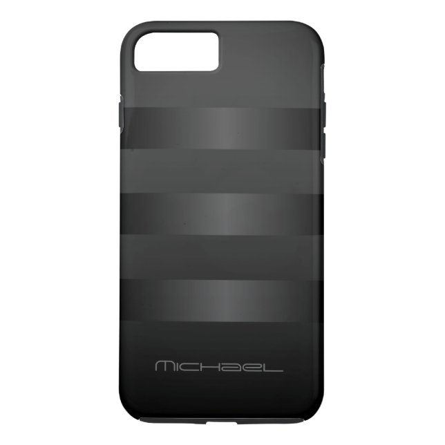 Coques Case-Mate iPhone Monogramme Motif Gris Noir (Dos)