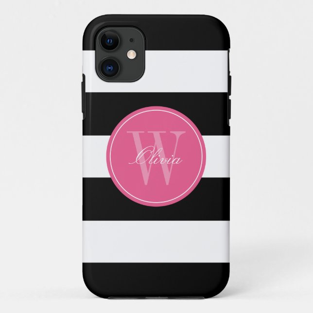 Coques Case-Mate iPhone Monogramme Motif large bande (Dos)