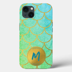Case-Mate iPhone Case Monogramme Motif Turquoise des échelles de sirène