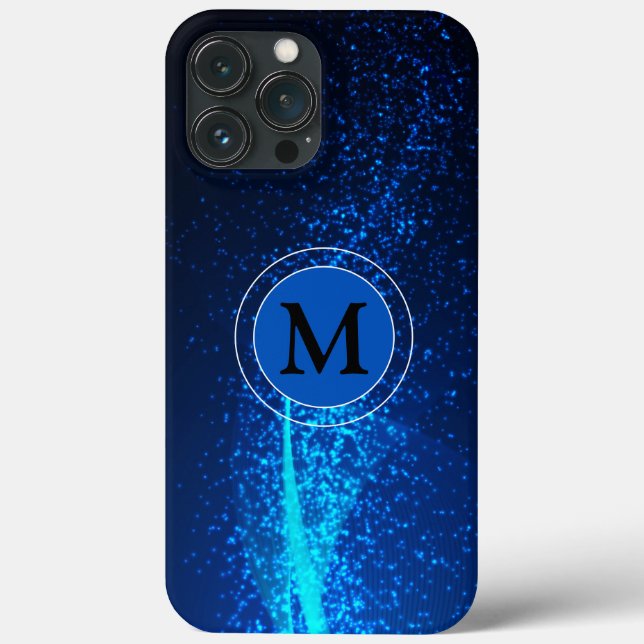 Coques Case-Mate iPhone Monogramme mousseux bleu (Verso)