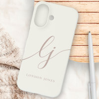 Monogramme Neutre Moderne Minimale Design Rose ivo