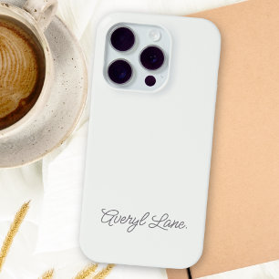 Coque iPhone 15 Pro Monogramme Neutre Moderne Minimaliste Élégant Scri