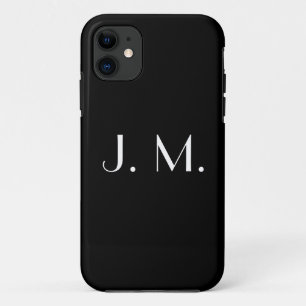 Case-Mate iPhone Case Monogramme noir blanc à deux lettres Typographie m