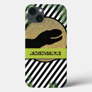 Case-Mate iPhone Case monogramme noir blanc rayé Dinosaur