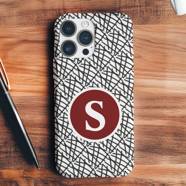 Coques Case-Mate iPhone Monogramme noir et blanc (Créateur téléchargé)