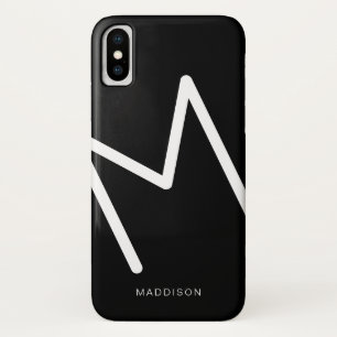 Case-Mate iPhone Case Monogramme noir et blanc Abstrait