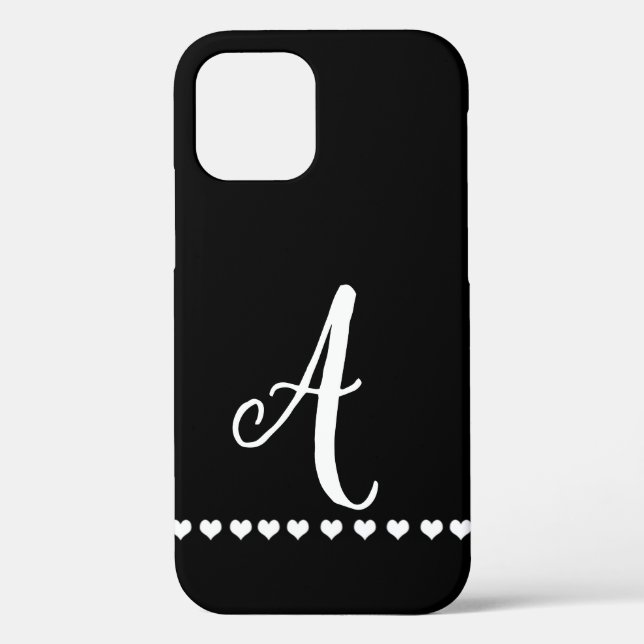Coques Case-Mate iPhone Monogramme noir et blanc initial (Verso)