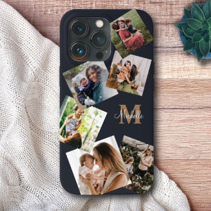 Case-Mate iPhone Case Monogramme noir et or moderne Multi Photo