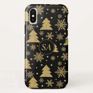 Case-Mate iPhone Case Monogramme Noir Golden Christmas Tree Flèches de n
