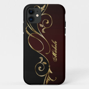 Case-Mate iPhone Case Monogramme noir Royal Bourgogne