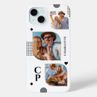 Monogramme Nom 3 Photo Collage tendance moderne