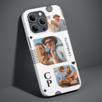 Monogramme Nom 3 Photo Collage tendance moderne