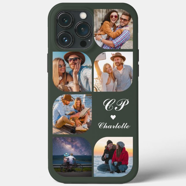 Coques Case-Mate iPhone Monogramme Nom 6 Photo Moderne Branché Simple (Verso)