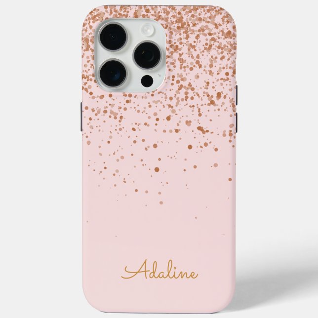 Coques Case-Mate iPhone Monogramme Nom Paillettes Dorées (Verso)