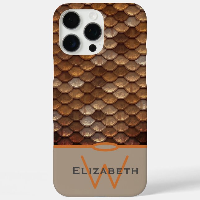 Coques Case-Mate iPhone Monogramme Nom personnalisé Échelles de sirène mét (Verso)