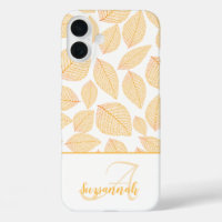 Monogramme Nom personnalisé Gold Squelette Feuille