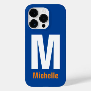 Coque Pour iPhone 14 Pro Monogramme Nom propre Initiale moderne Plaine mini