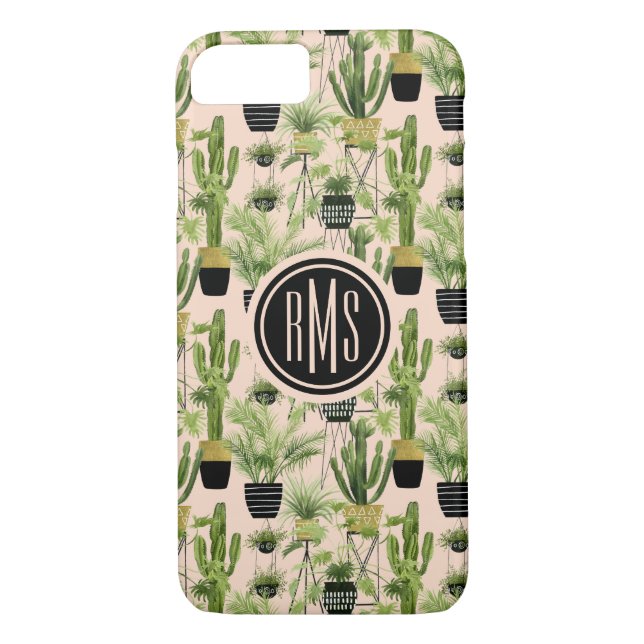 Coques Case-Mate iPhone Monogramme | Oasis intérieure | Motif de ligne Pla (Dos)